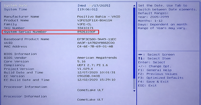 Aptio Setup Utility - Main